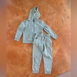 Cat & Jack | Children’s Sage Green Floral Hoodie Jogger Set | M (7/8)